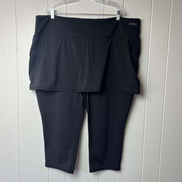 Zuda Black Skirted Legging Size Women's 3XP Petite Plus Cropped Athletic Legging - Picture 1 of 8